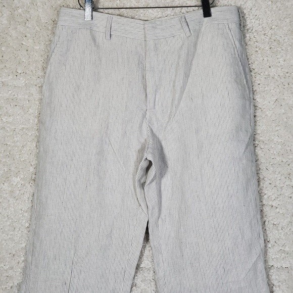 Brooks Brothers Womens Flax Blend Pants BB4 (31x36) NWT Striped Lined Trousers - Picture 2 of 13